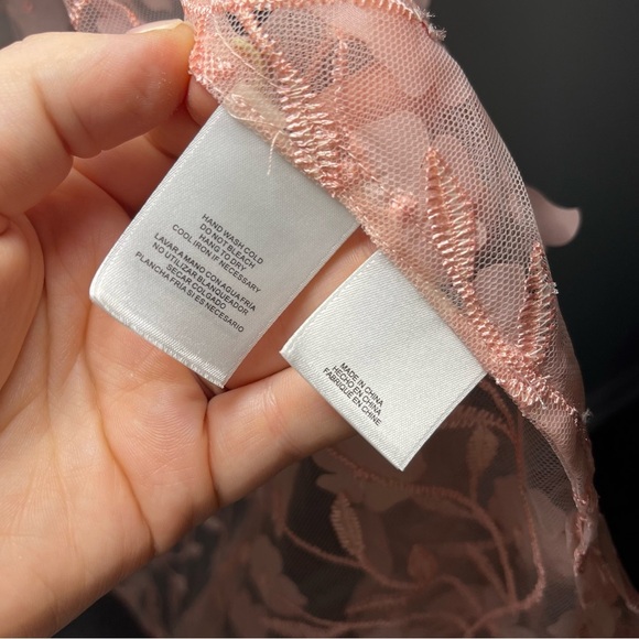 Anne Klein Women’s Blush Pink Floral Mesh sheer oversized Kimono Jacket XXS/XS - Picture 7 of 10